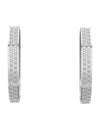 Dextera Octagon Medium Hoop Earrings Silver - SWAROVSKI - BALAAN 1