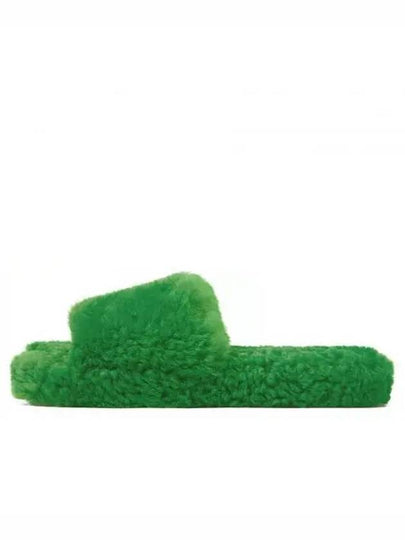 Teddy Shearling Slippers Green - BOTTEGA VENETA - BALAAN 2