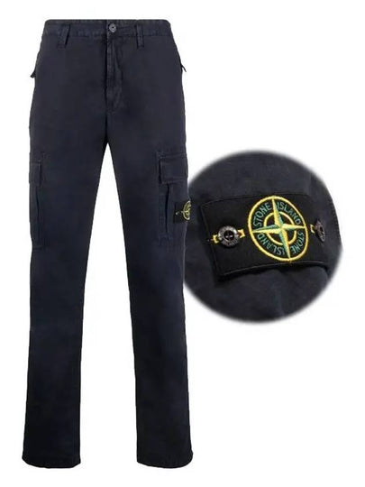 Men's Wappen Patch Slim Cargo Straight Pants Navy - STONE ISLAND - BALAAN 2