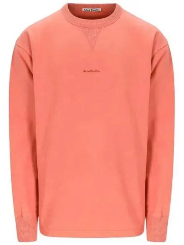 Logo Cropped Neck Oversized Fit Sweatshirt Salmon Pink - ACNE STUDIOS - BALAAN 2