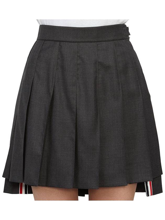 Wool Pleated Skirt Dark Gray - THOM BROWNE - BALAAN 6