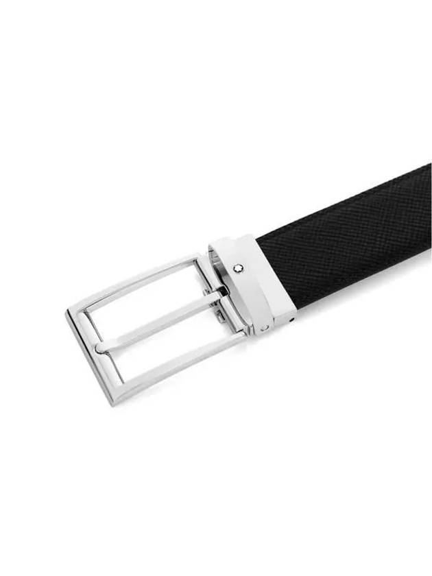 Rectangular Pin Buckle Reversible Belt Black Indigo - MONTBLANC - BALAAN 5