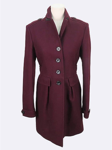 4010780 Purple color wool blend women s middle length single coat size 38 - BURBERRY - BALAAN 1