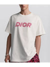 Italic Coral Relaxed-Fit Short Sleeve T-Shirt White - DIOR - BALAAN 2