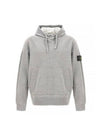 Cotton Fleece Garment Dyed Hoodie Grey - STONE ISLAND - BALAAN 2