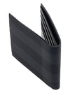 Check And Leather Half Wallet Charcoal - BURBERRY - BALAAN 4