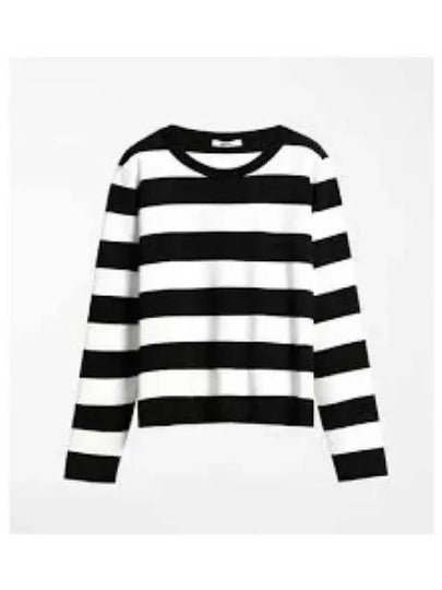 Edo Striped Wool Knit Top White Black - MAX MARA - BALAAN 2