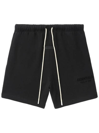 Logo drawstring cotton shorts black - FEAR OF GOD ESSENTIALS - BALAAN 1