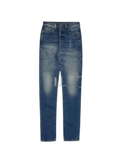 Denim Straight Jeans Blue - SAINT LAURENT - BALAAN 2