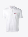 Men's Three Stripes Pocket Mercerized Short Sleeve Polo Shirt White - THOM BROWNE - BALAAN 2