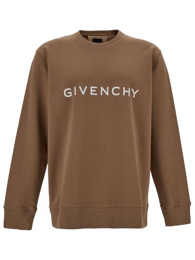 Logo Print Cotton Sweatshirt Beige - GIVENCHY - BALAAN 1