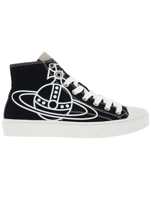 Logo Canvas High-Top Sneakers Black - VIVIENNE WESTWOOD - BALAAN 3