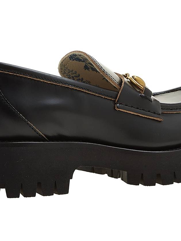 Lug Sole Horsebit Low Heel Loafers Black - GUCCI - BALAAN 11