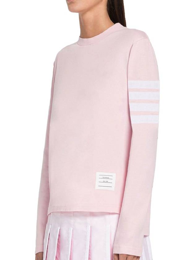 Diagonal long sleeve t shirt light pink - THOM BROWNE - BALAAN 4