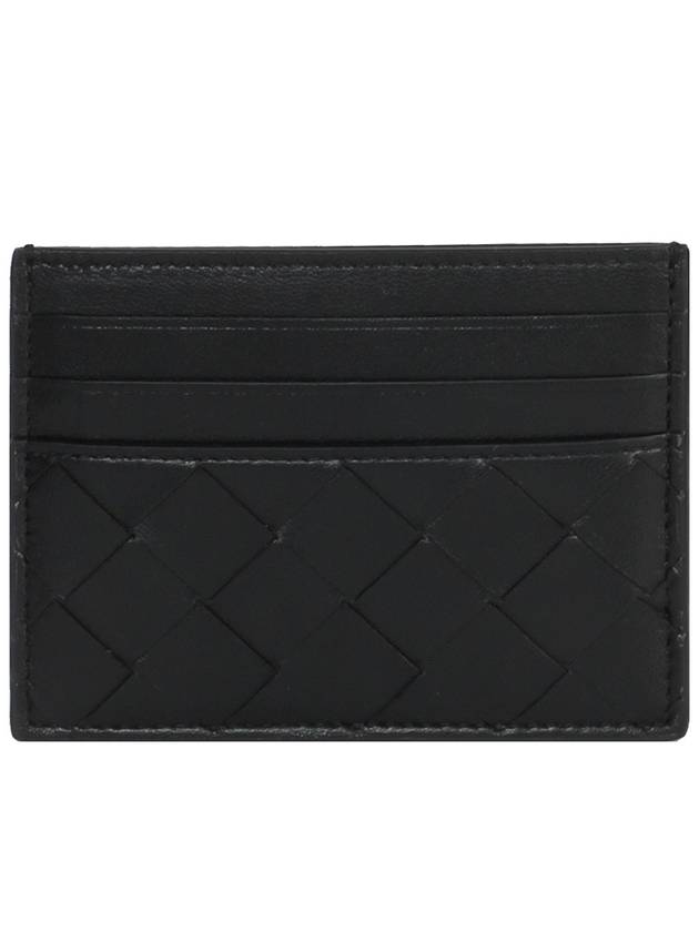 Intrecciato Leather Credit Card Case Black - BOTTEGA VENETA - BALAAN 2