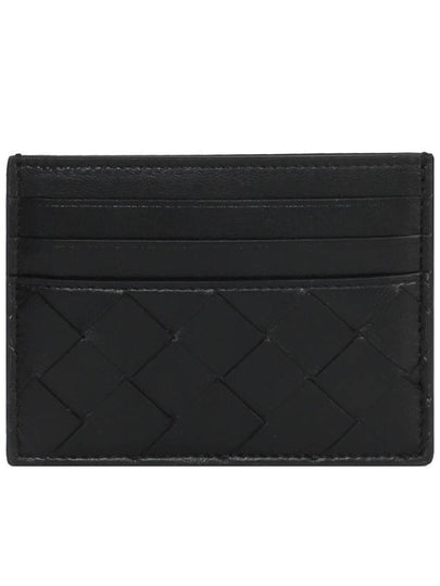 Intrecciato Leather Card Wallet Black - BOTTEGA VENETA - BALAAN 2