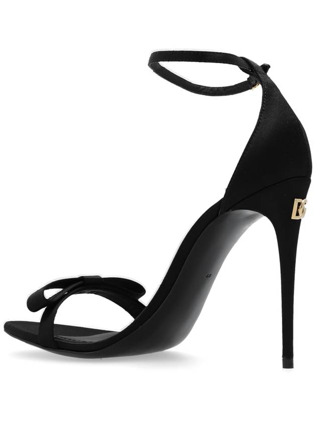 Bow Detailed Ankle Strap Sandal Heels Black - DOLCE&GABBANA - BALAAN 6