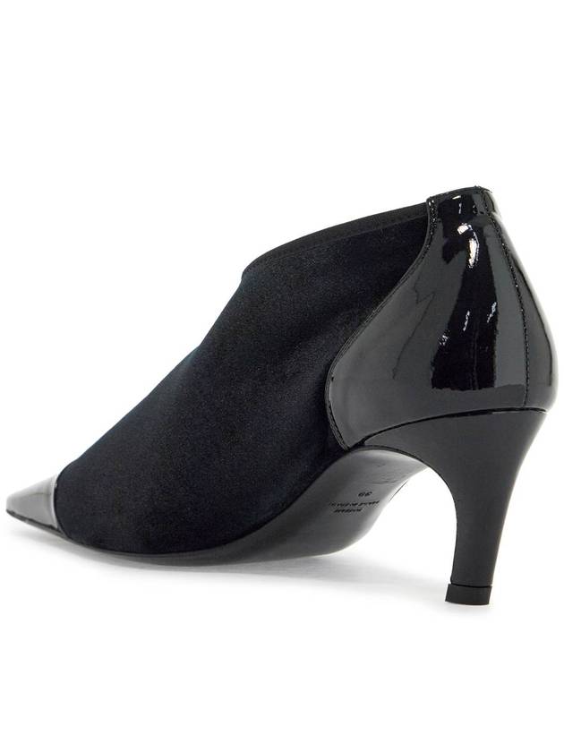 black recycled patent leather pumps with medium heel and pointed toe - TOTEME - BALAAN 3