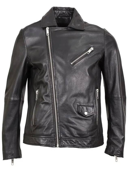 Slim fit biker leather black jumper - IKALOOOK - BALAAN 2