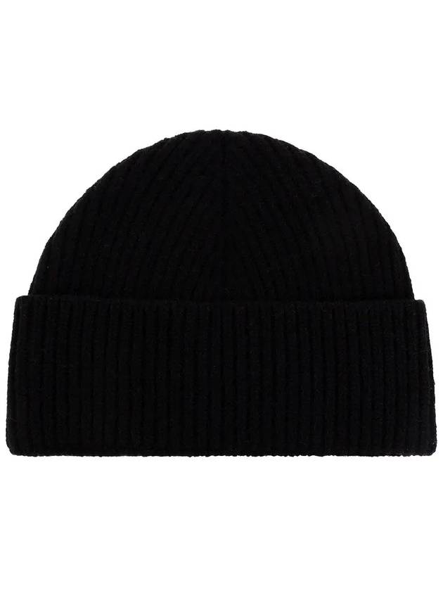 Embroidered Logo Wool Beanie Black - AMI - BALAAN 4