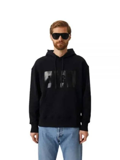 Box Logo Cotton Hoodie Black - MSGM - BALAAN 2