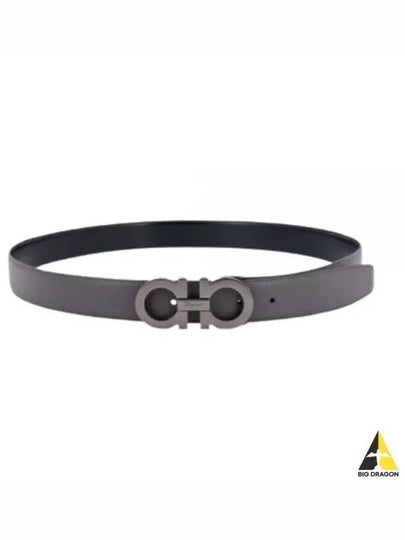 Reversible Gancini Leather Belt Grey - SALVATORE FERRAGAMO - BALAAN 2