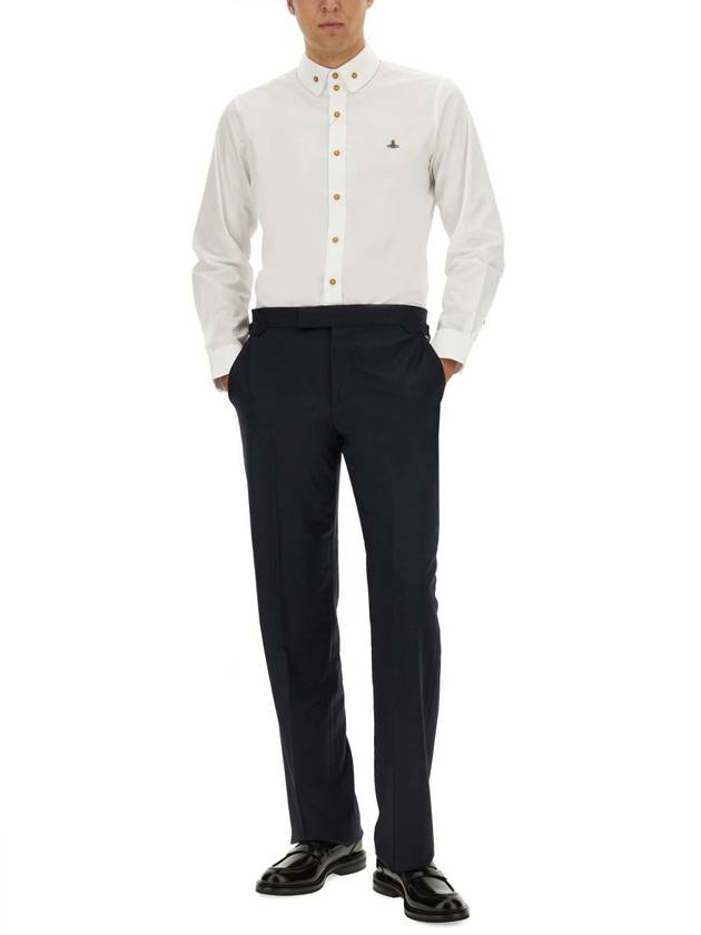 Men's Cotton Straight Pants Navy - VIVIENNE WESTWOOD - BALAAN 3