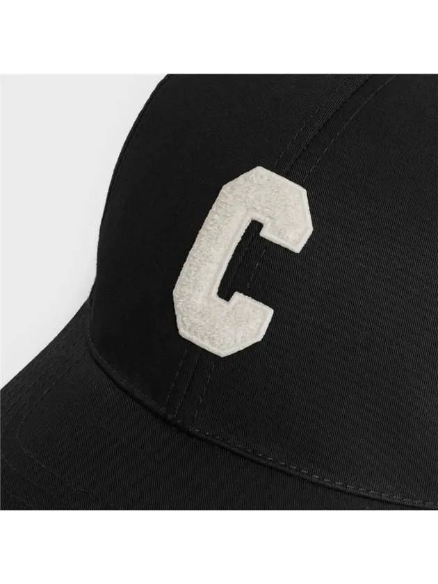 Initial C Patch Cotton Ball Cap Black - CELINE - BALAAN 6