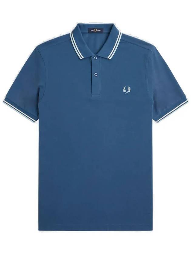 Twin Tip Logo Short Sleeve Polo Shirt Midnight Blue - FRED PERRY - BALAAN 1