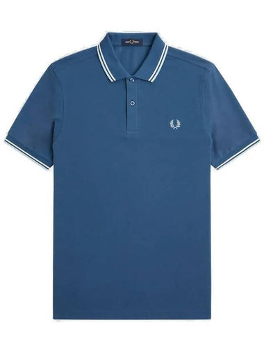 Twin Tip Logo Short Sleeve Polo Shirt Midnight Blue - FRED PERRY - BALAAN 1