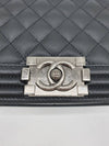 Boy Silver Hardware Medium Lambskin Flap Shoulder Bag Black - CHANEL - BALAAN 8