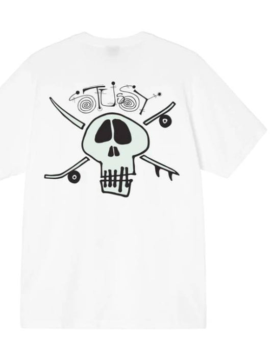 Surf Skate Skull T Shirt White 1904746 Surf Skate Skull T Shirt White - STUSSY - BALAAN 1