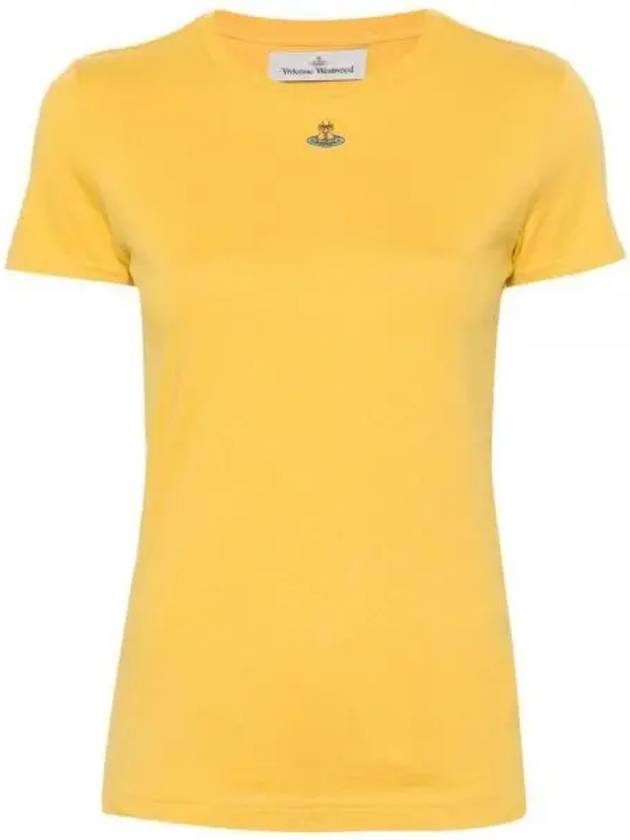 Embroided ORB Peru Short Sleeve T-Shirt Yellow - VIVIENNE WESTWOOD - BALAAN 2