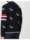 4-Bar Relaxed Hector Pullover Wool Knit Top Navy - THOM BROWNE - BALAAN 4