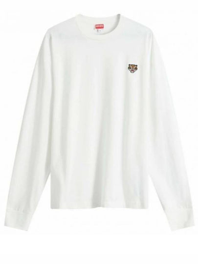 Lucky Tiger Embroidery Long Sleeve T-Shirt Off White - KENZO - BALAAN 2