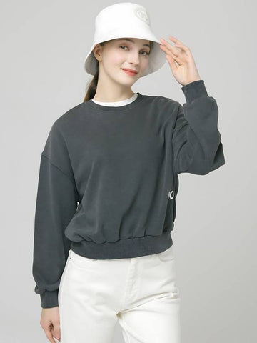 Doyou Know MC Women s Pigment Washing Loose Fit Vintage Gray Sweatshirt DO6242MT32 - DOYOUKNOWMC GOLF WEAR - BALAAN 1