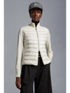 High Neck Padded Wool Cardigan White - MONCLER - BALAAN 3