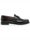 Double G Leather Loafers Black - GUCCI - BALAAN 3