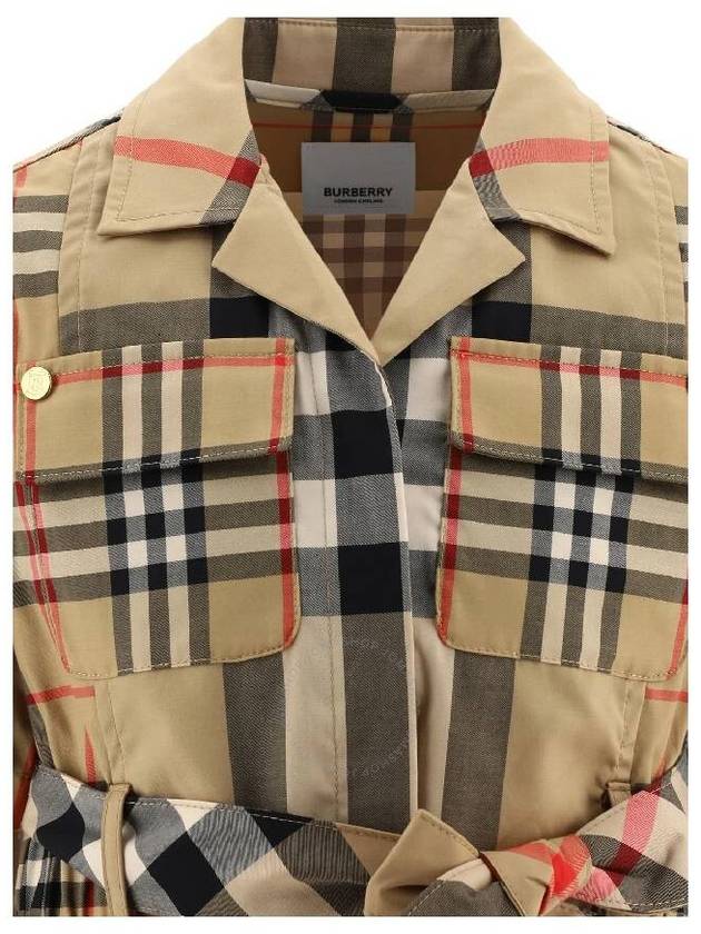 Burberry Girls Archive Beige Check Patchwork Tie-Waist Shirt Dress, Size 6Y - BURBERRY - BALAAN 3