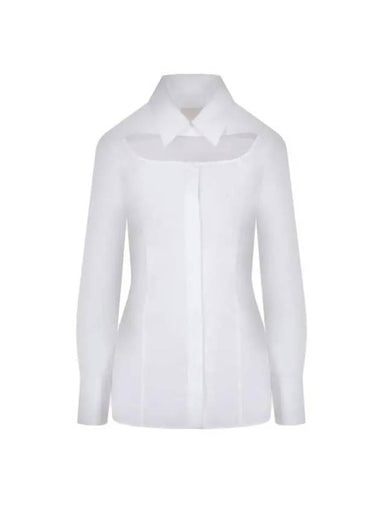 Cut out detail cotton slim shirt BW612214M6 100 - GIVENCHY - BALAAN 1