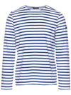 Minquiers Modern Stripe Long Sleeve T-Shirt White Blue - SAINT JAMES - BALAAN 1