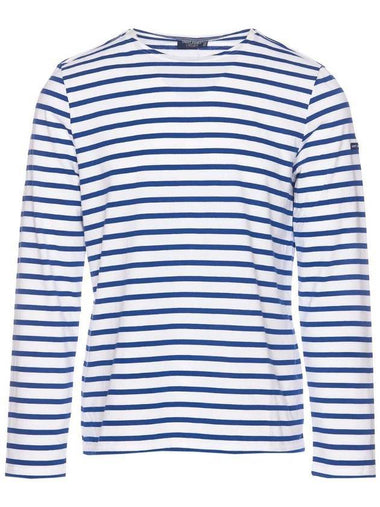 Minquiers Modern Stripe Long Sleeve T-Shirt White Blue - SAINT JAMES - BALAAN 1