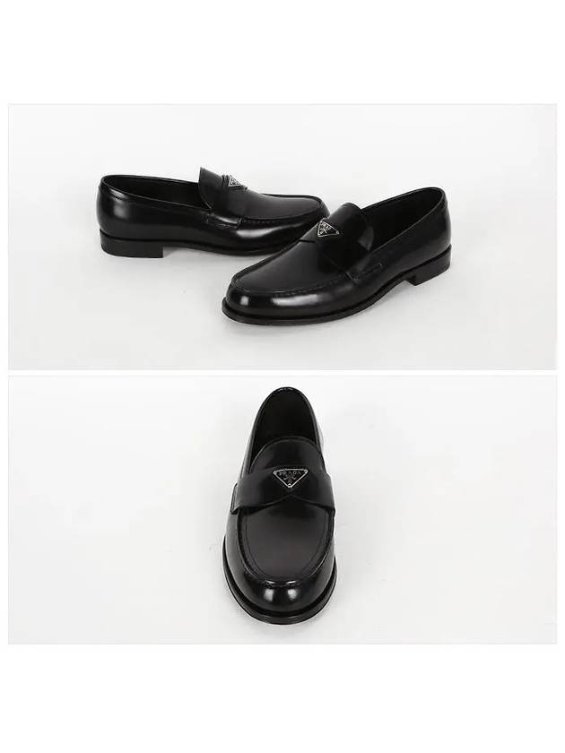 Brushed Leather Loafers Black - PRADA - BALAAN 3