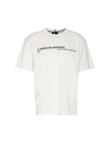 Logo Print Short Sleeve T Shirt White - MONCLER - BALAAN 1