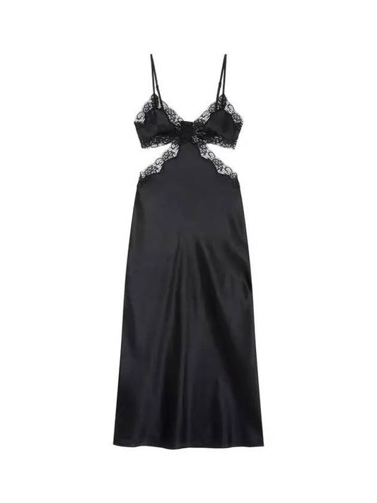 t cutout silk slip dress black 271143 - ALEXANDER WANG - BALAAN 1