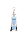 Saffiano Leather Robot Trick Keychain Light Blue - PRADA - BALAAN 1