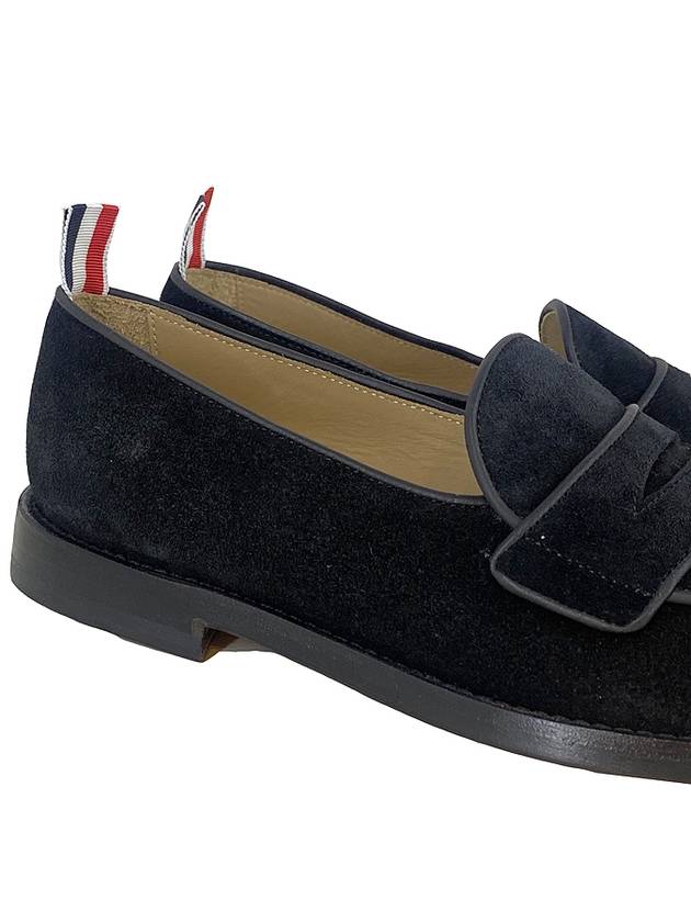 Women's Varsity Suede Penny Loafers Black - THOM BROWNE - BALAAN 7