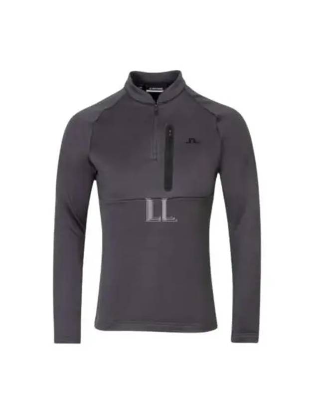 Adam Quarter Zip Mid Layer Long Sleeve T-Shirt Asphalt - J.LINDEBERG - BALAAN 2