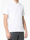 Men's Cotton Pique Center Bag Striped Short Sleeve Polo Shirt White - THOM BROWNE - BALAAN 6