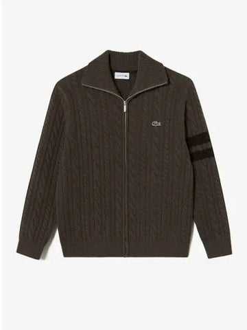 Men s cable zip up spring and fall cardigan AH302E 54N SIX domestic product GQ2N24082969849 - LACOSTE - BALAAN 1